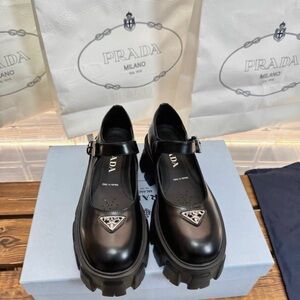 Prada Women's Black Loafers with Strap